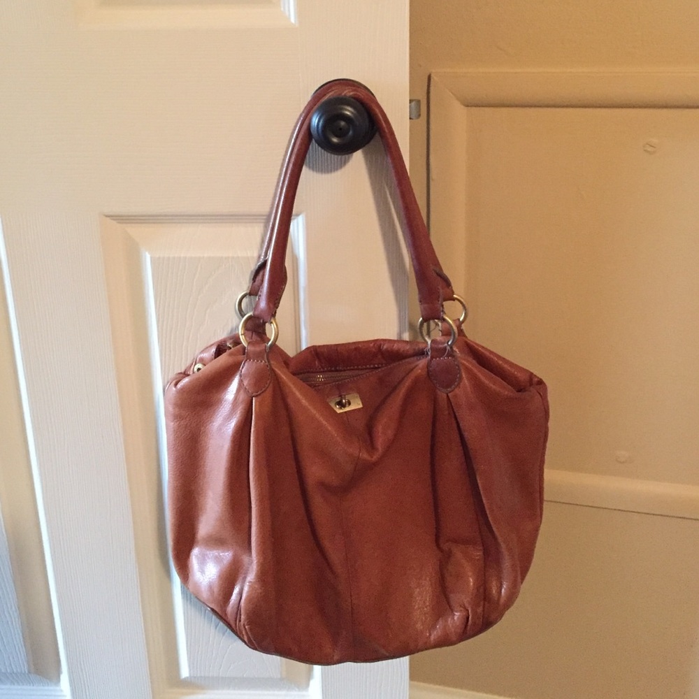Cognac Leather Hobo